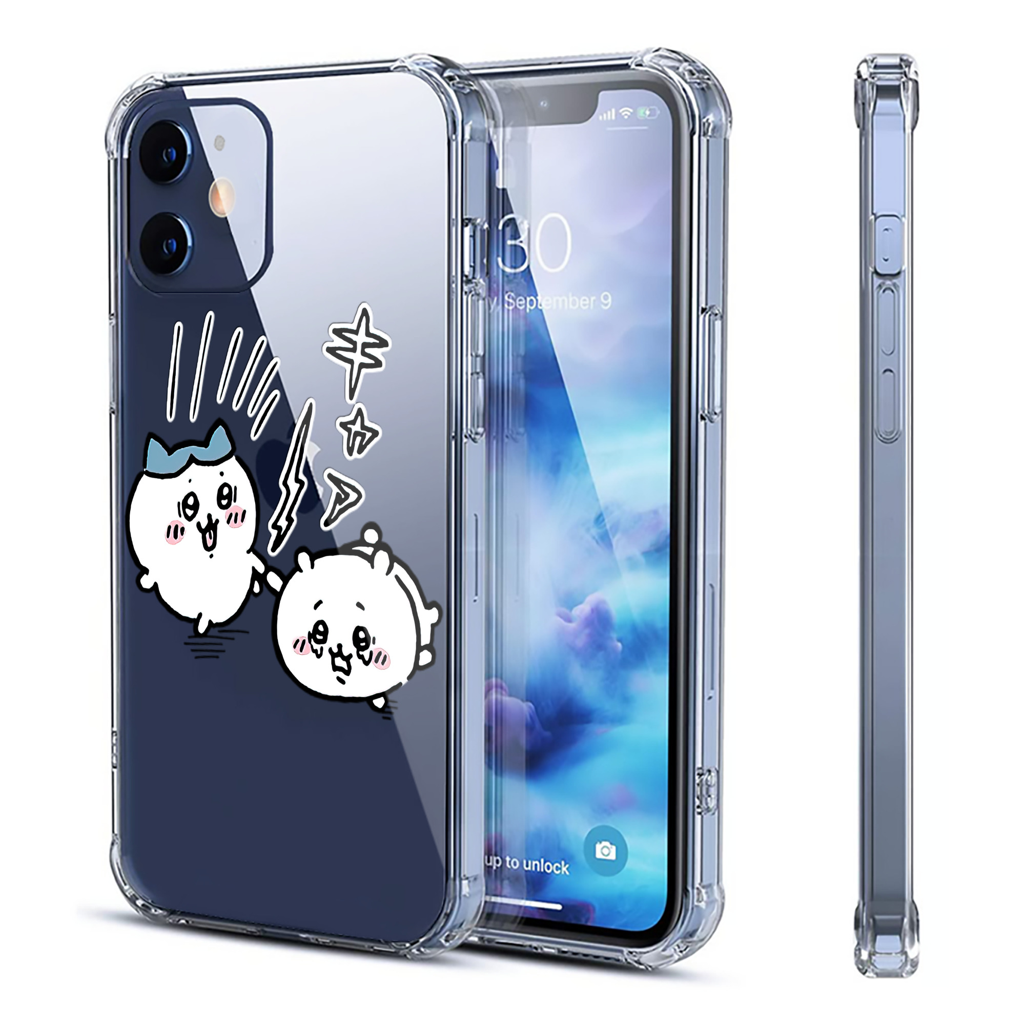 （画像用） ちいかわ ハチワレ Chii-kawa hachiware 【iPhone 12シリーズ対応】透明スマホケース（クリアソフトケース）